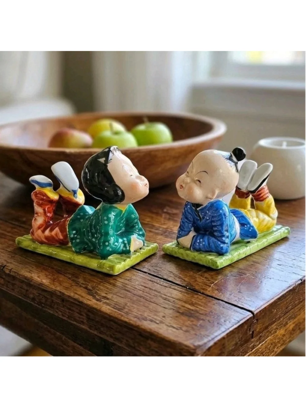 Vintage Rossetti Chicago Occupied Japan Boy & Girl Figurines Set Hand Painted